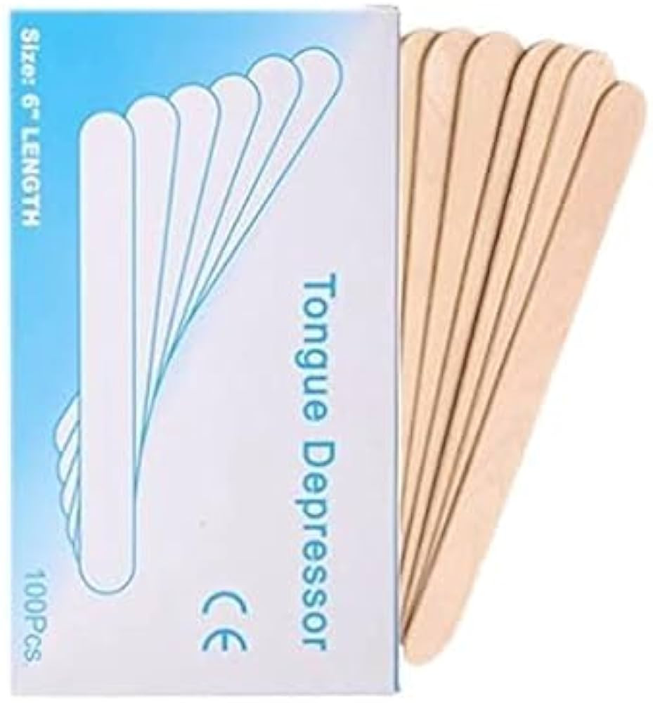 Disposable Wax Sticks 6" Size Tongue Depressor (100 pack)